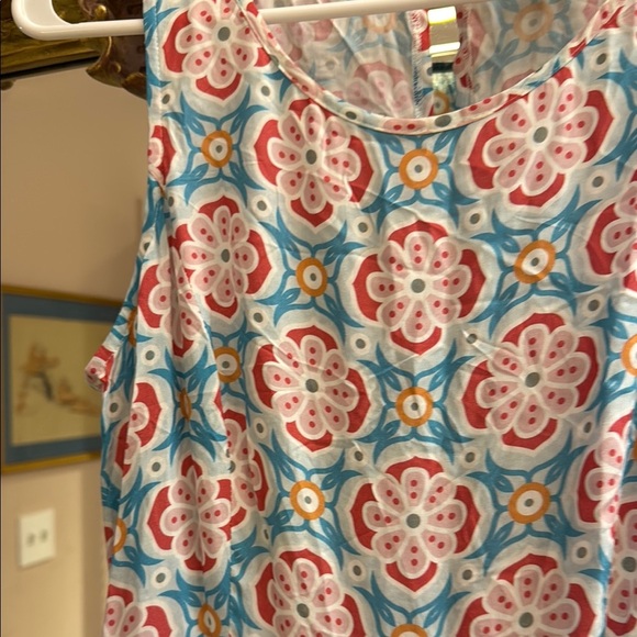 Sundance Floral Sleeveless Dress - Blue and White - Picture 3 of 5